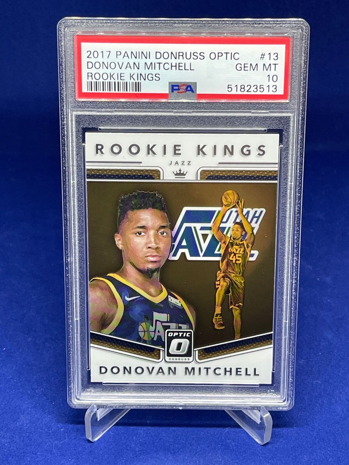 DONOVAN MITCHELL 2017-18 PANINI DONRUSS OPTIC ROOKIE KINGS RC #13 PSA 10