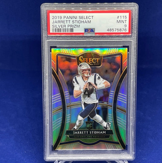 JARRETT STIDHAM 2019 PANINI SELECT SILVER PRIZM ROOKIE RC #115 PSA 9