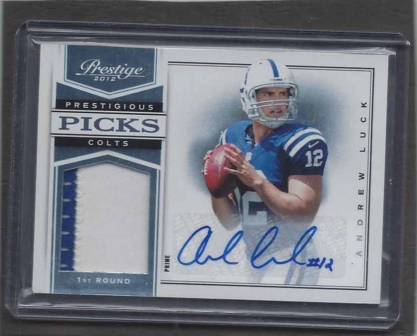 ANDREW LUCK 2012 PANINI PRESTIGE PRESTIGIOUS PICKS ROOKIE PATCH AUTO RC #D 33/99