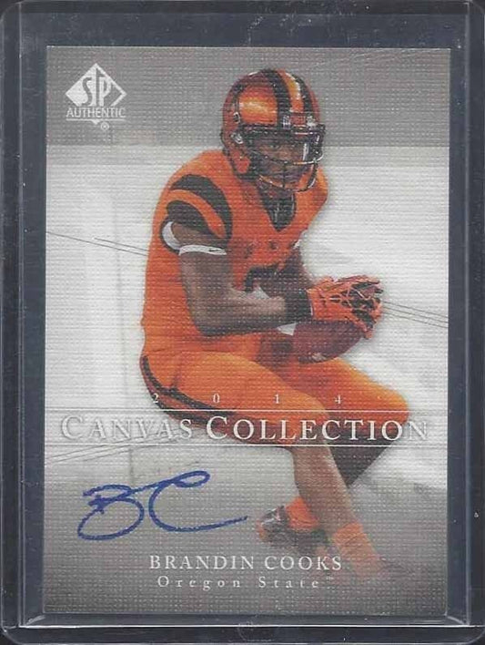 BRANDIN COOKS 2014 SP AUTHENTIC CANVAS COLLECTION RARE ON CARD ROOKIE AUTO RC 47
