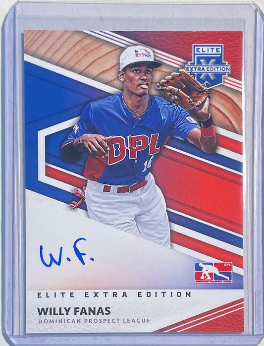 WILLY FANAS 2020 PANINI ELITE EXTRA EDITION PROSPECT ON CARD AUTO #DPL-WF