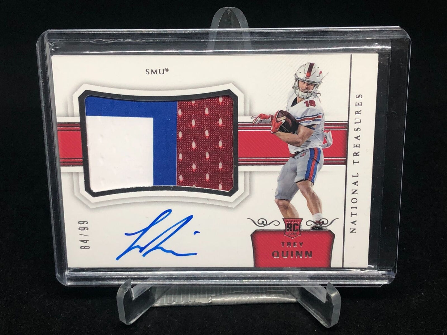 TREY QUINN 2018 PANINI NATIONAL TREASURES 3 CLR PATCH ON CARD AUTO RC #D 84/99