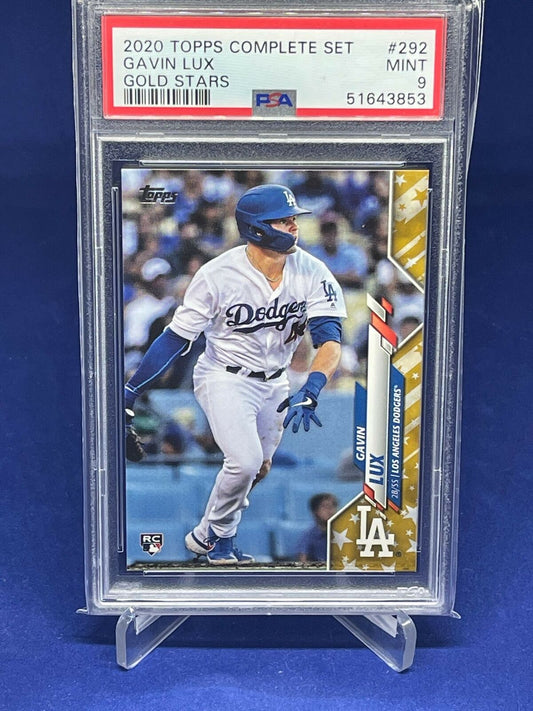 GAVIN LUX 2020 TOPPS COMPLETE SET GOLD STARS ROOKIE RC #292 PSA 9 MINT