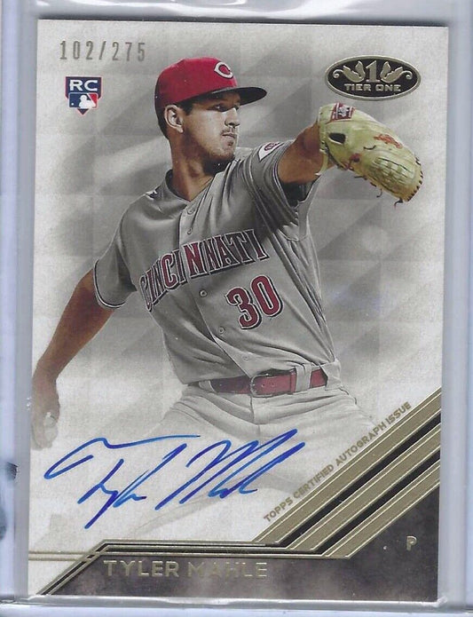 TYLER MAHLE 2018 TOPPS TIER ONE ROOKIE AUTO RC #d 102/275