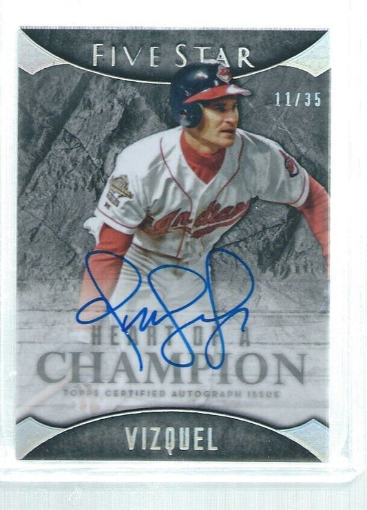 OMAR VIZQUEL 2017 TOPPS FIVE STAR HEART OF A CHAMPION ON CARD AUTO #D 11/35