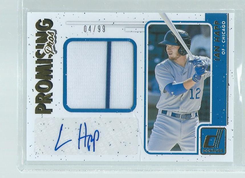 IAN HAPP 2017 DONRUSS PROMISING PROS 2 COLOR PATCH AUTO PROSPECT #D 4/99