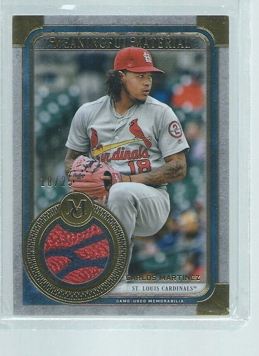 CARLOS MARTINEZ 2019 TOPPS MUSEUM MEANINGFUL MATERIAL LOGO PATCH #D 18/25