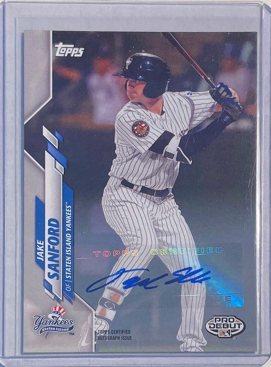 JAKE SANFORD 2020 TOPPS PRO DEBUT PROSPECT AUTO #PD-130
