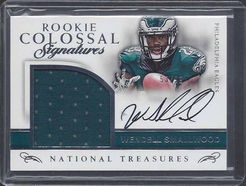 WENDELL SMALLWOOD 2016 NATIONAL TREASURES COLOSSAL JUMBO JERSEY AUTO RC #D 53/99