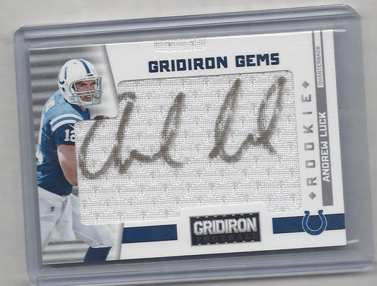 ANDREW LUCK 2012 GRIDIRON GEMS GOLD INK PULLOUT JERSEY ON CARD AUTO RC /50