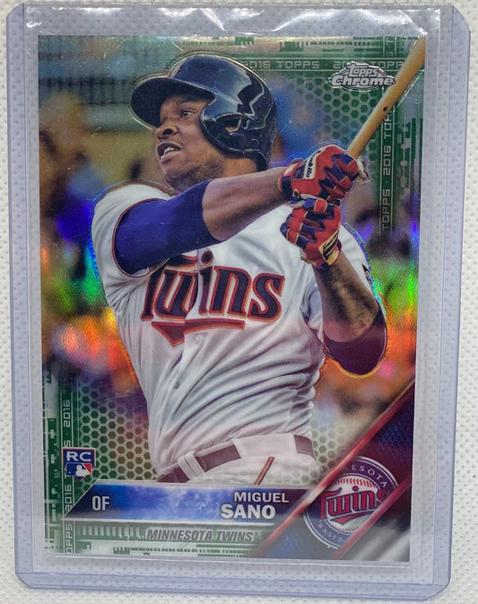 MIGUEL SANO 2016 TOPPS CHROME GREEN REFRACTOR RC #D 39/99