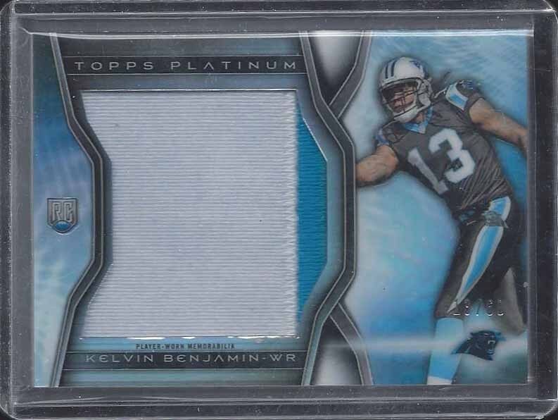 1/1 KELVIN BENJAMIN 2014 TOPPS PLATINUM JUMBO ROOKIE PATCH REFRACTOR RC #D 13/68