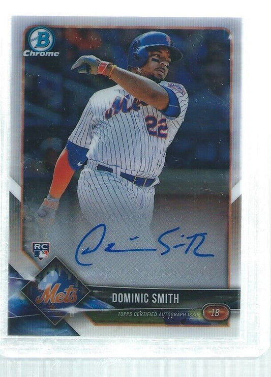 DOMINIC SMITH 2018 BOWMAN CHROME ON CARD AUTO ROOKIE RC