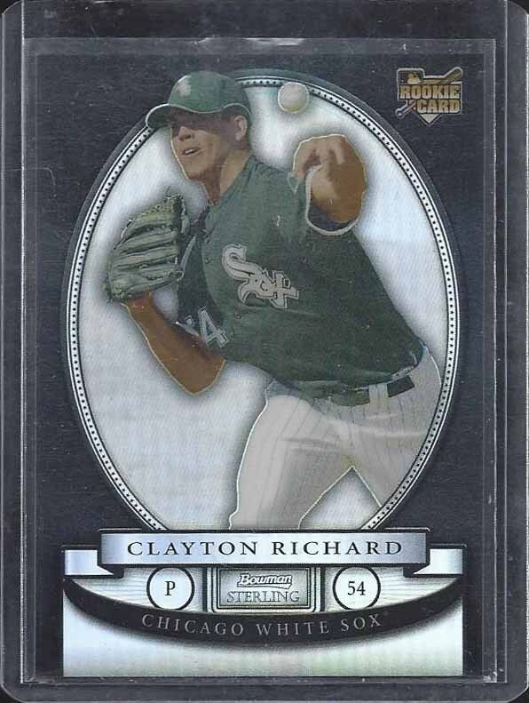 CLAYTON RICHARD 2008 BOWMAN STERLING BLACK REFRACTOR ROOKIE RC #D 14/25