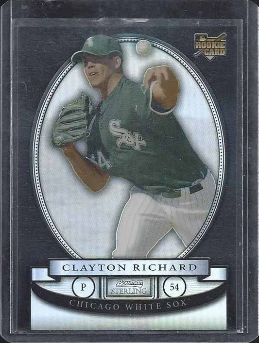 CLAYTON RICHARD 2008 BOWMAN STERLING BLACK REFRACTOR ROOKIE RC #D 14/25