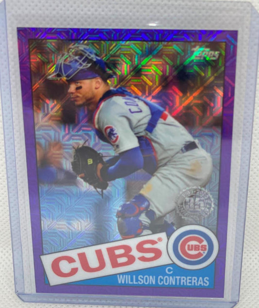 WILLSON CONTRERAS 2020 TOPPS CHROME SILVER PACK PURPLE REFRACTOR #D 13/75