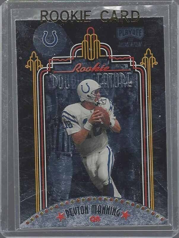 PEYTON MANNING 1998 PLAYOFF SSD MOMENTUM DOUBLE FEATURE DUAL ROOKIE RC #1