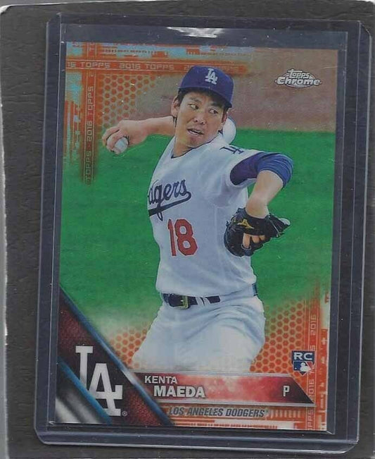 KENTA MAEDA 2016 TOPPS CHROME ORANGE ROOKIE REFRACTOR RC #D 5/25