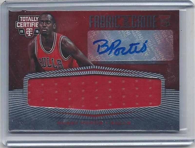 BOBBY PORTIS 2015-16 TOTALLY CERTIFIED RED BULLS JUMBO JERSEY AUTO RC #D 49/49