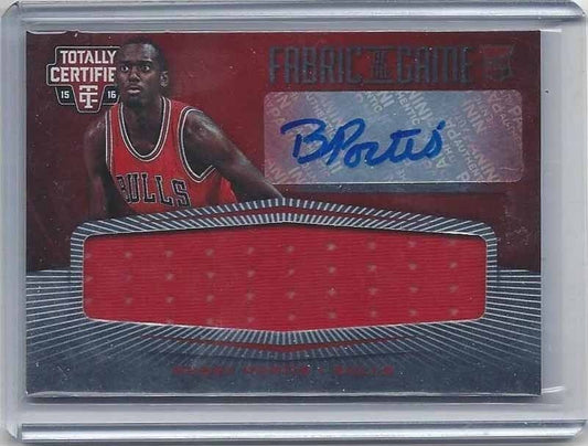 BOBBY PORTIS 2015-16 TOTALLY CERTIFIED RED BULLS JUMBO JERSEY AUTO RC #D 49/49