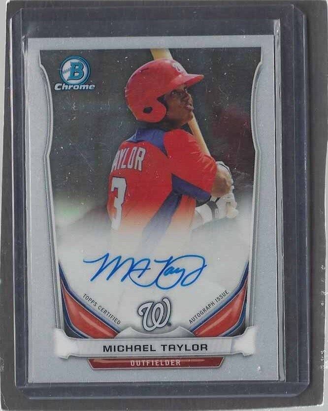 MICHAEL TAYLOR 2014 BOWMAN CHROME PROSPECT ON CARD NATIONALS AUTO