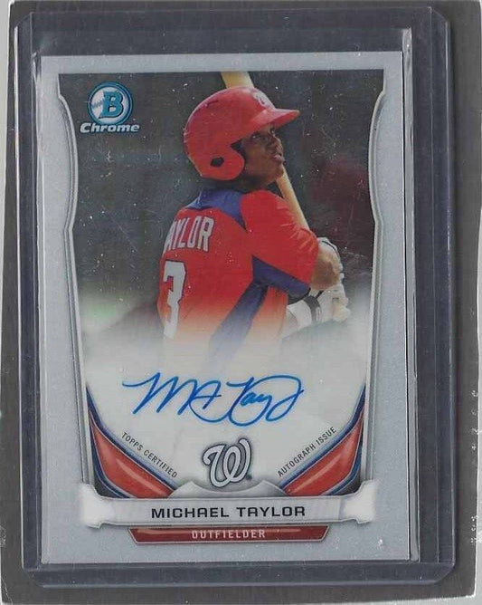 MICHAEL TAYLOR 2014 BOWMAN CHROME PROSPECT ON CARD NATIONALS AUTO