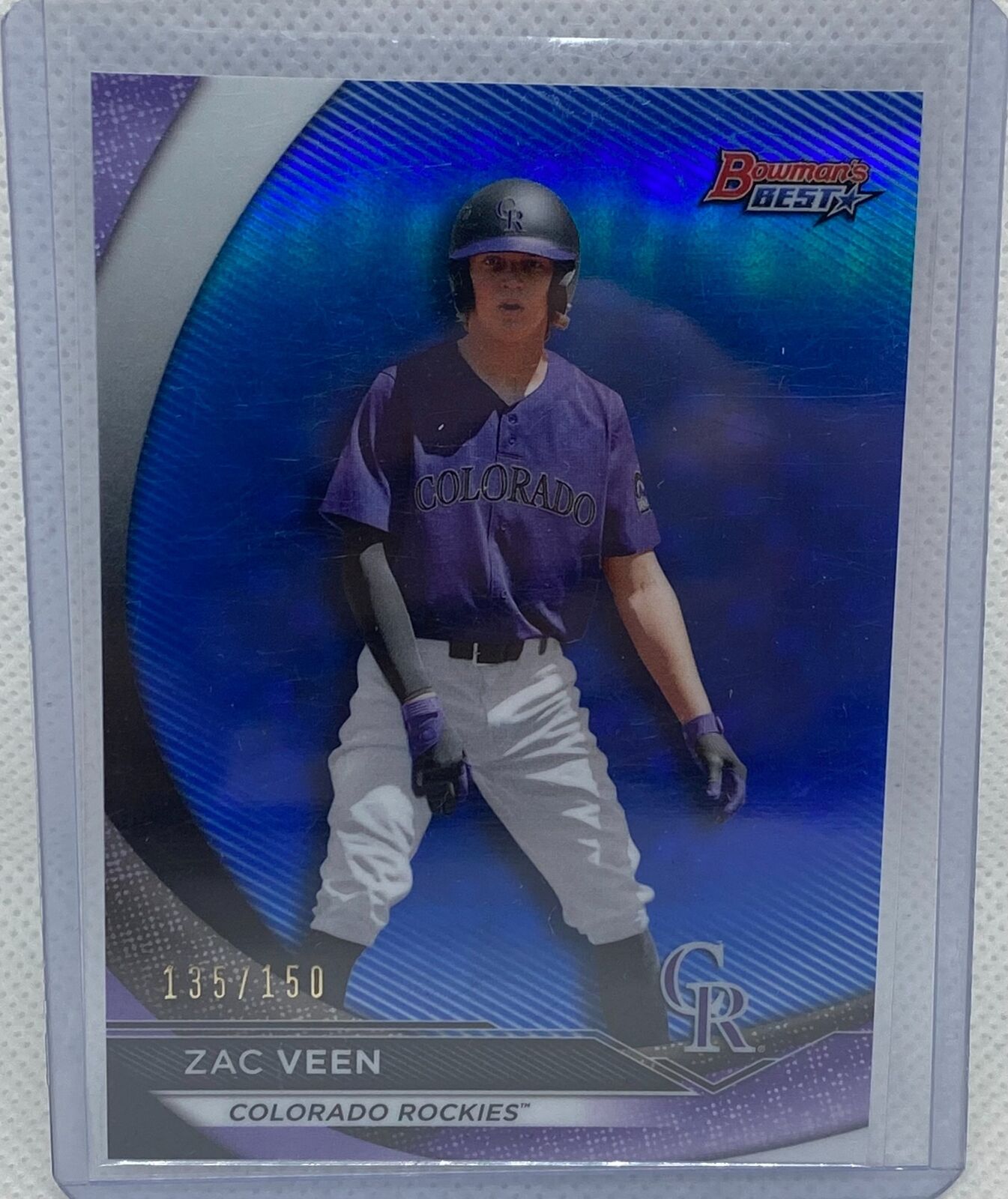 ZAC VEEN 2020 TOPPS BOWMAN'S BEST BLUE REFRACTOR PROSPECT #D 135/150