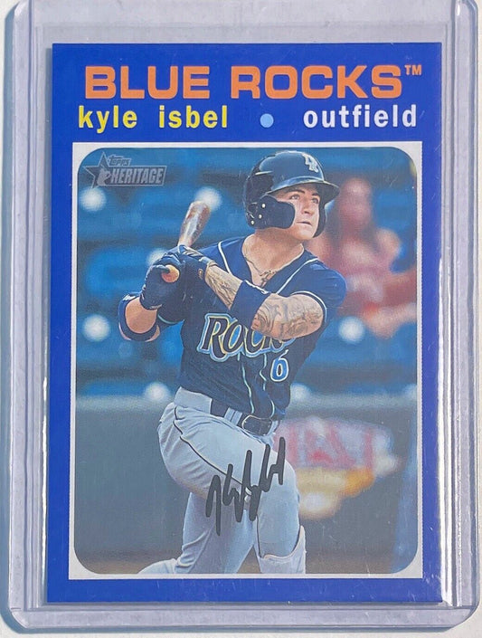 KYLE ISBEL 2020 TOPPS HERITAGE MINORS PROSPECT BLUE #D 46/99