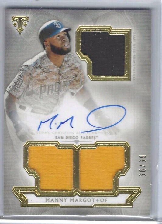 MANNY MARGOT 2018 TOPPS TRIPLE THREADS TRIPLE JERSEY AUTO #d /99