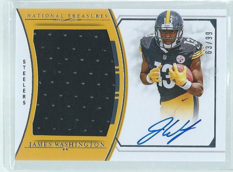 JAMES WASHINGTON 2018 PANINI NATIONAL TREASURES JERSEY ON CARD AUTO RC #D 63/99