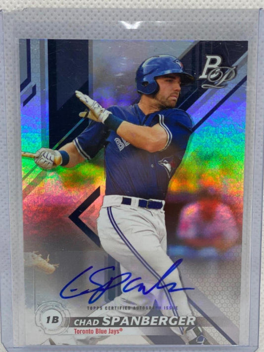 CHAD SPANBERGER 2019 TOPPS BOWMAN'S PLATINUM PROSPECT AUTO #TOP-39