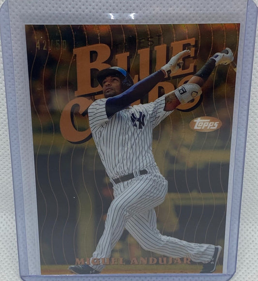 MIGUEL ANDUJAR 2019 TOPPS FINEST BLUE CHIPS GOLD REFRACTOR #D 42/50