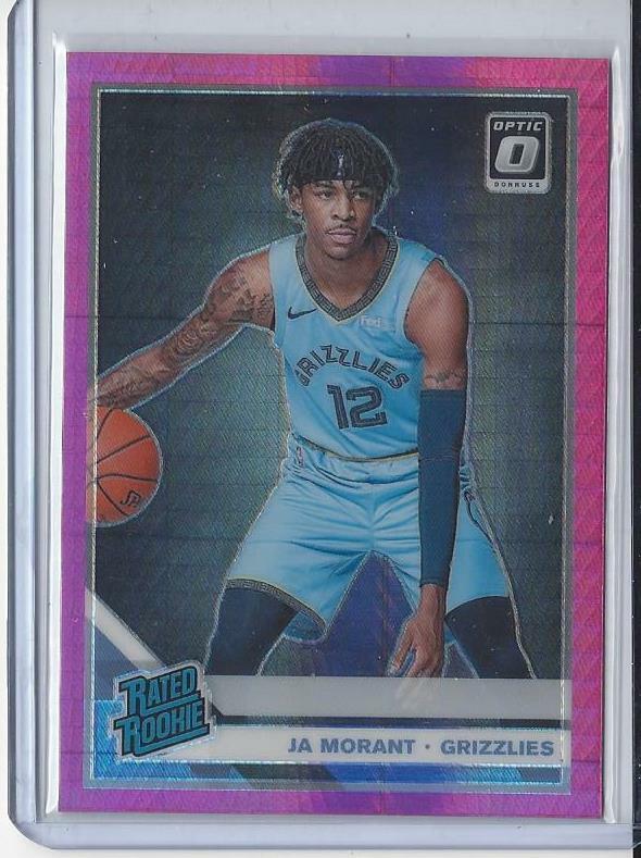 JA MORANT 2019-20 DONRUSS OPTIC PINK HYPER HOLO PRIZM RC #168
