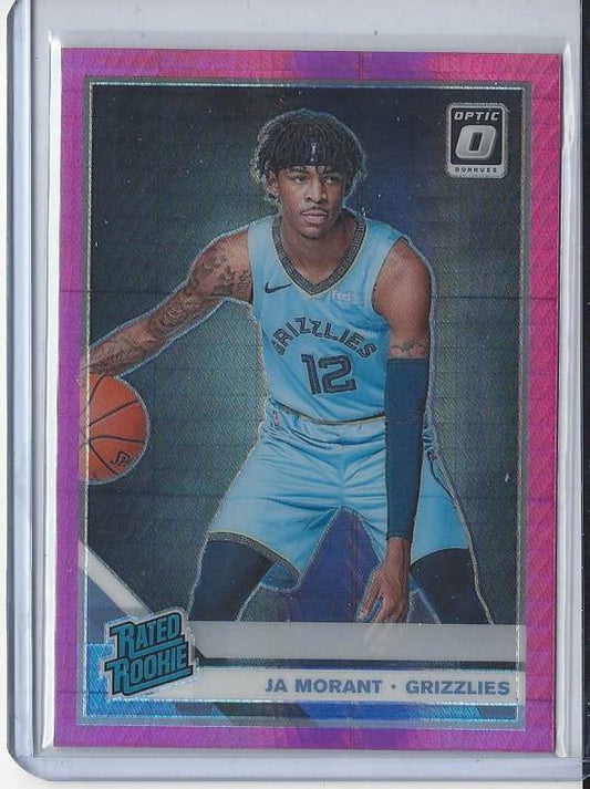 JA MORANT 2019-20 DONRUSS OPTIC PINK HYPER HOLO PRIZM RC #168