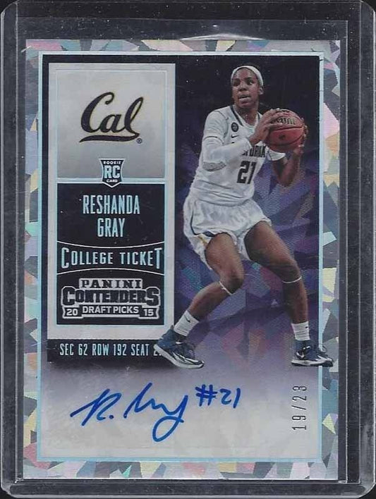 RESHANDA GRAY 2015 CONTENDERS DRAFT PICKS CAL BEARS CRACKED ICE AUTO RC #D 19/23