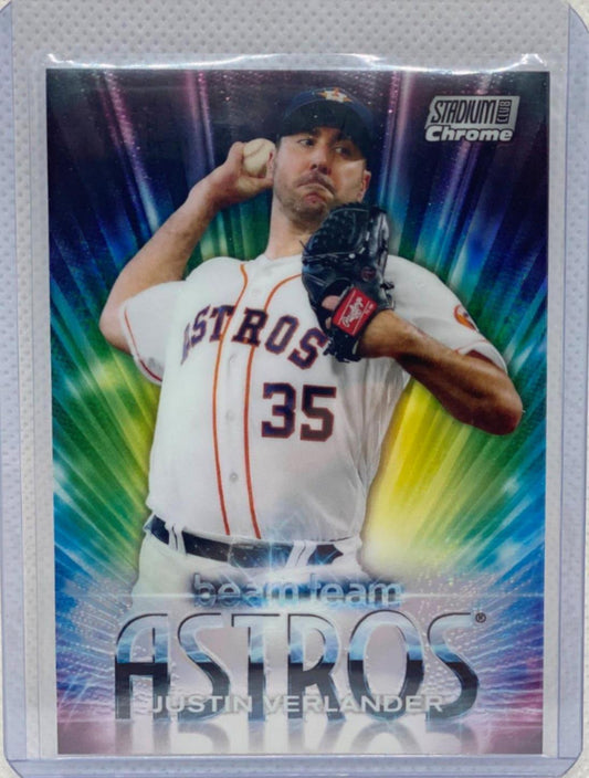 JUSTIN VERLANDER 2020 TOPPS STADIUM CLUB CHROME BEAM TEAM REFRACTOR #BT-23