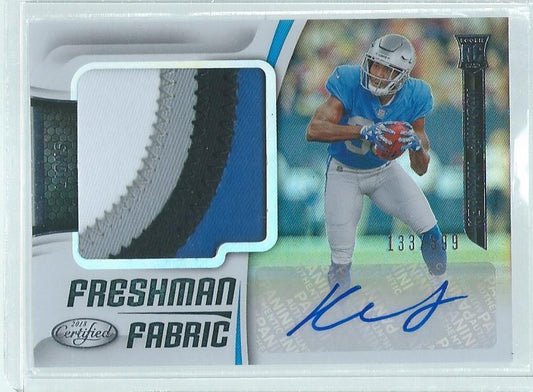 KERRYON JOHNSON 2018 PANINI CERTIFIED FRESHMAN 4 COLOR PATCH AUTO RC #D 133/139
