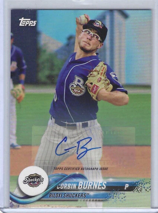 CORBIN BURNES 2018 TOPPS PRO DEBUT AUTO #7