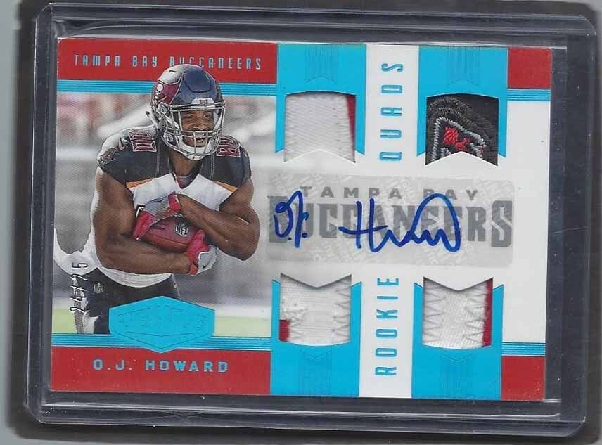 O.J. HOWARD 2017 PLATES AND PATCHES BUCCANEERS QUAD LOGO PATCH AUTO RC #D 24/25
