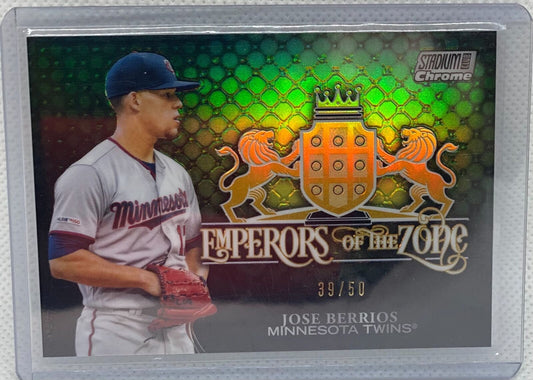 JOSE BERRIOS 2020 STADIUM CLUB EMPERORS OF THE ZONE GOLD REFRACTOR #D 39/50