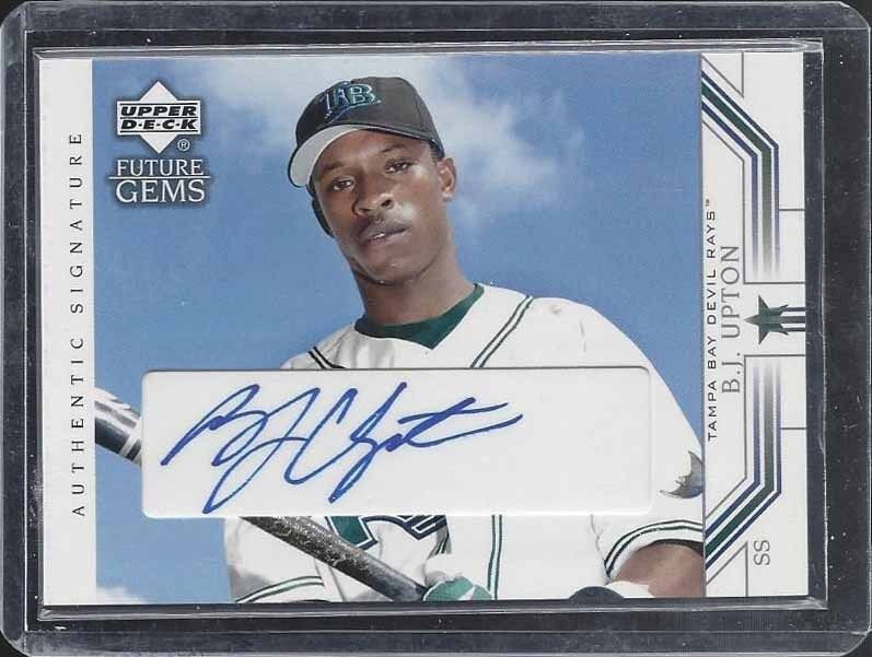 B.J. MELVIN UPTON JR. 2002 UPPER DECK FUTURE GEMS ON CARD ROOKIE AUTO RC #96