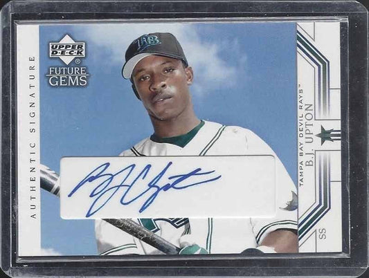 B.J. MELVIN UPTON JR. 2002 UPPER DECK FUTURE GEMS ON CARD ROOKIE AUTO RC #96