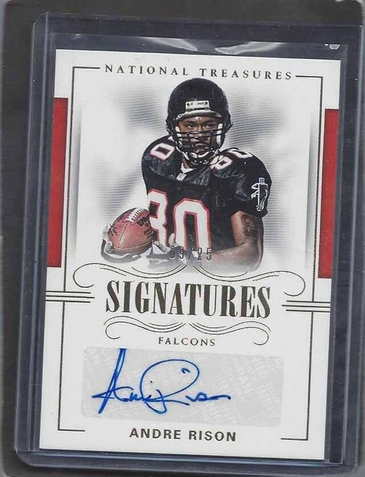ANDRE RISON 2017 PANINI NATIONAL TREASURES ATLANTA FALCONS AUTO #D 9/25