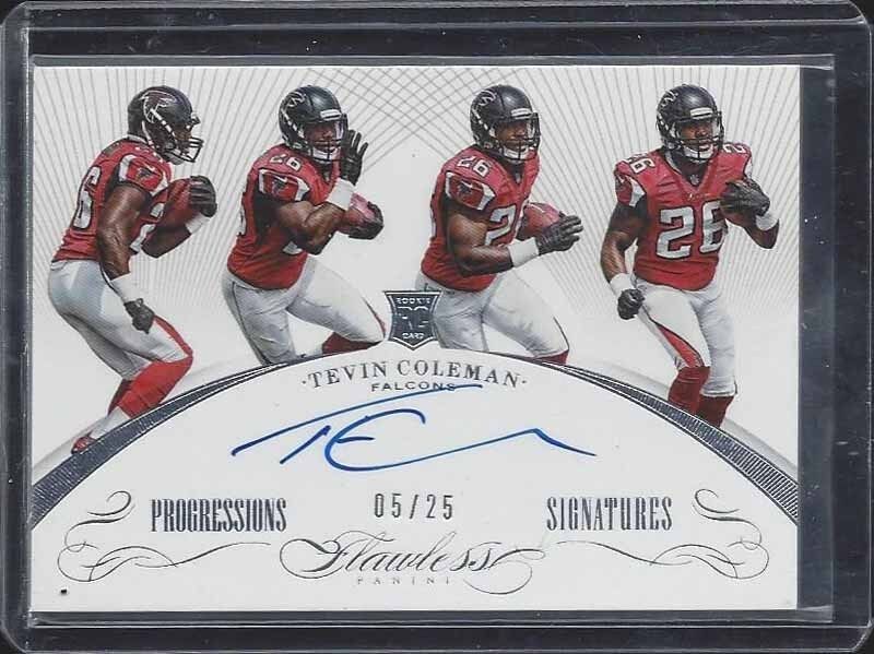 TEVIN COLEMAN 2015 PANINI FLAWLESS PROGRESSIONS ON CARD ROOKIE AUTO RC #D 5/25