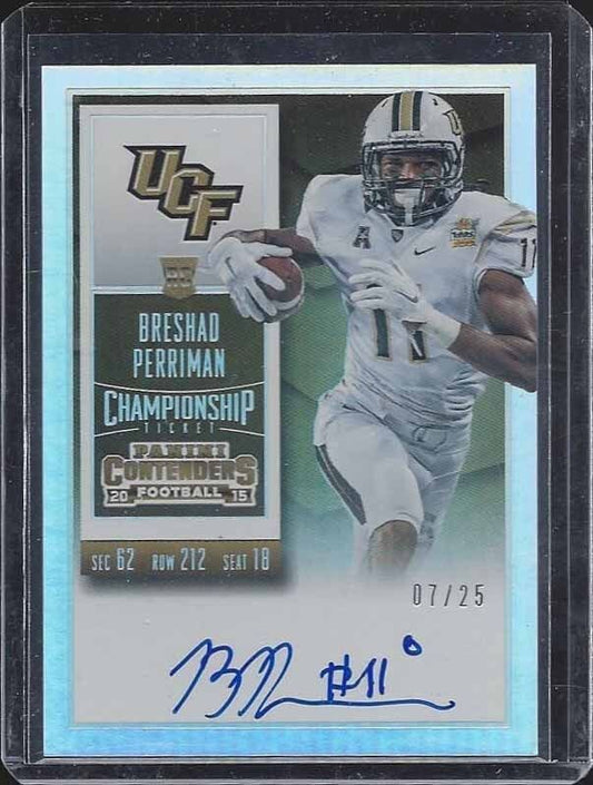 BRESHAD PERRIMAN 2015 CONTENDERS COLLEGE CHAMPIONSHIP TICKET ROOKIE AUTO RC /25