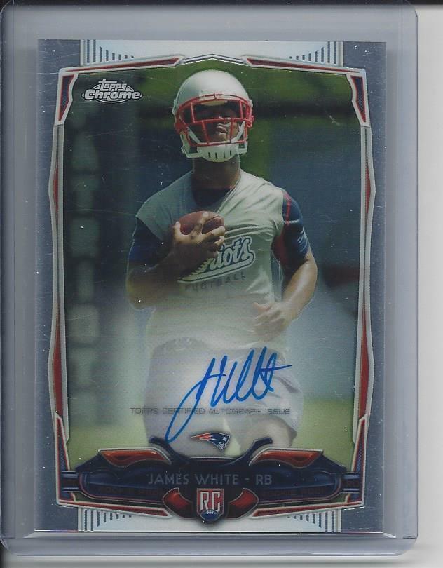 JAMES WHITE 2014 TOPPS CHROME PATRIOTS ON CARD ROOKIE AUTO RC #222