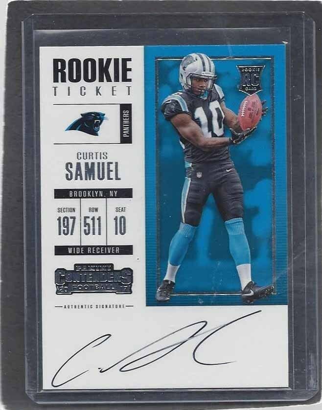 CURTIS SAMUEL 2017 CONTENDERS ROOKIE TICKET PANTHERS ON CARD AUTO RC #330