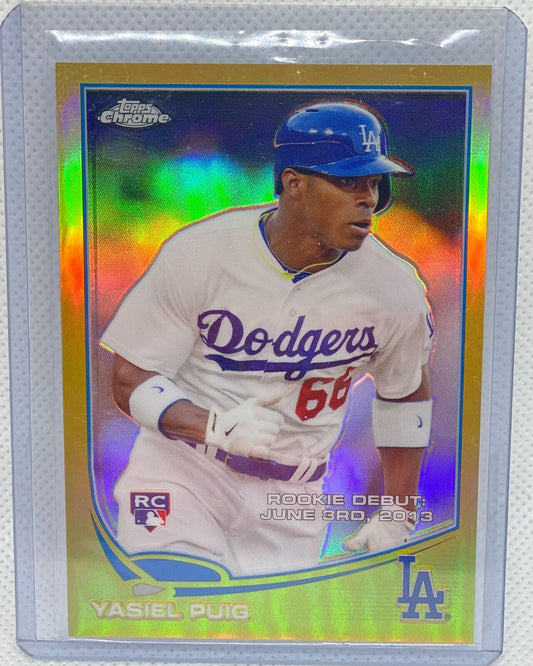 YASIEL PUIG 2013 TOPPS CHROME GOLD REFRACTOR RC #D 166/250
