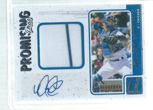 WILLSON CONTRERAS 2017 DONRUSS PROMISING PROS 2 COLOR PATCH AUTO PROSPECT