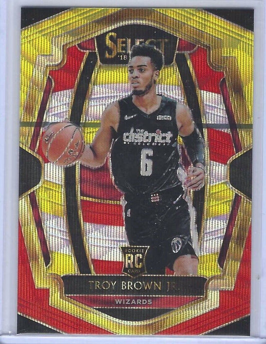 TROY BROWN JR 2018-19 PANINI SELECT TRI COLOR PRIZM PREMIER LEVEL ROOKIE RC #144